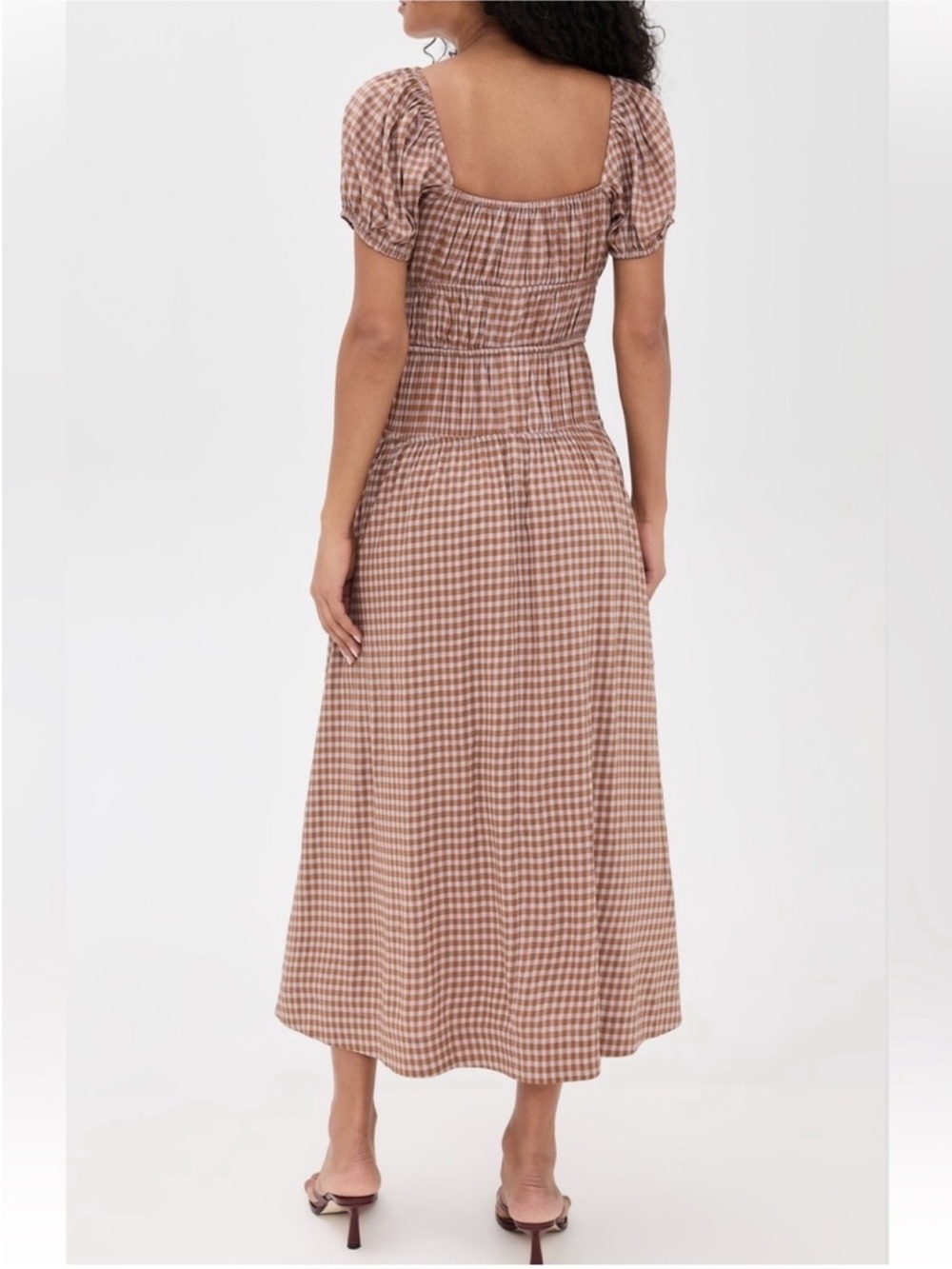 Reformation Rhett Midi Dress in Audrie Check - Picture 3 of 11